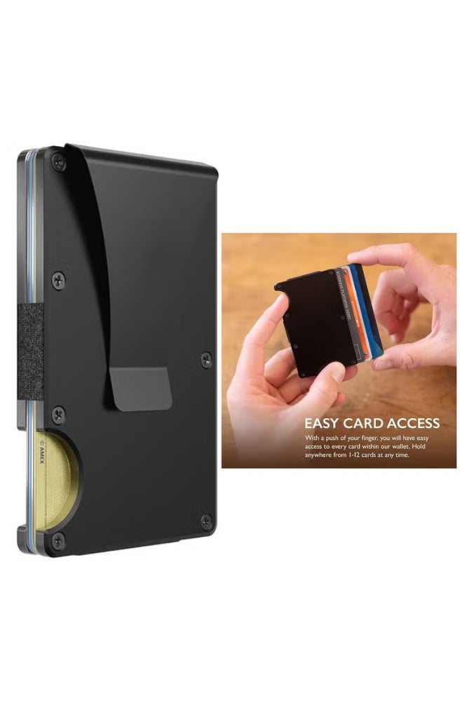 Minimalist Men's Wallet with RFID Identification, Slim Credit Card Holder, Aluminium Money Clip, Suitable for Both Men and Women, Men's Front Pocket as a Gift - Image 1