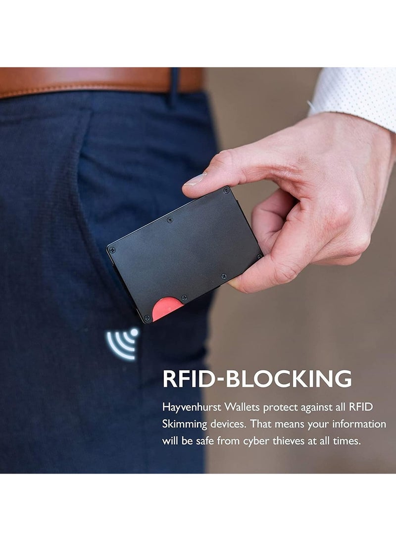 Minimalist Men's Wallet with RFID Identification, Slim Credit Card Holder, Aluminium Money Clip, Suitable for Both Men and Women, Men's Front Pocket as a Gift - Image 3