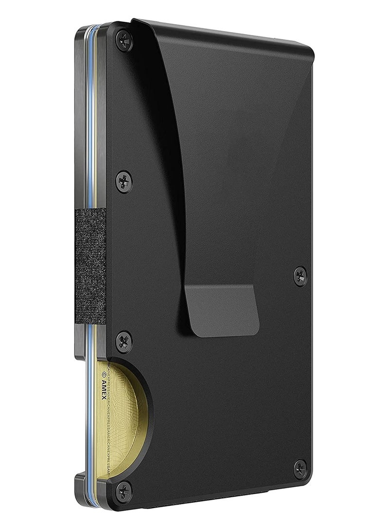 Minimalist Men's Wallet with RFID Identification, Slim Credit Card Holder, Aluminium Money Clip, Suitable for Both Men and Women, Men's Front Pocket as a Gift - Image 2