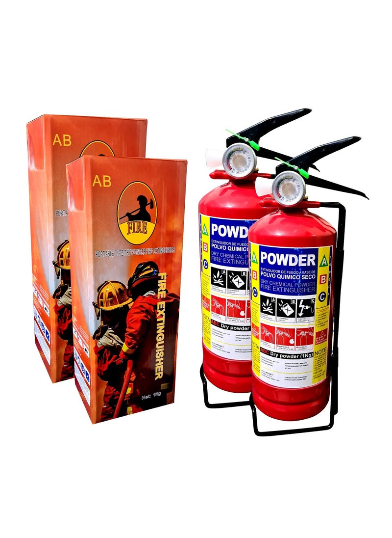 AB Fire Extinguisher Dry Chemical Powder Extremely Safe easy to handle and operate 1kg 2Pack  - Image 1