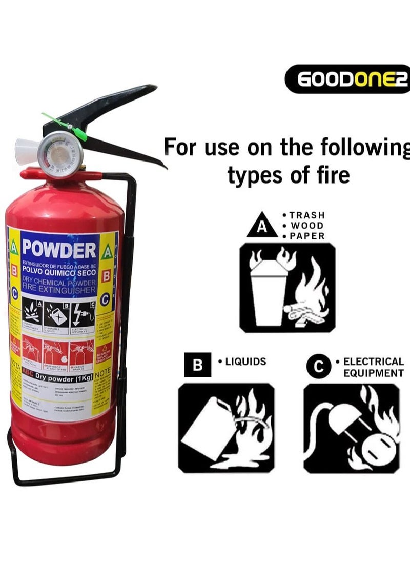 AB Fire Extinguisher Dry Chemical Powder Extremely Safe easy to handle and operate 1kg 2Pack  - Image 4