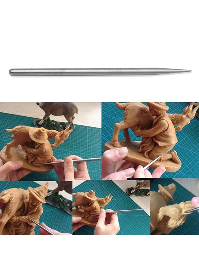1pc 6.1 Inch Stainless Steel Pottery Modeling Stick For Ceramics Diy Sculpting - Image 3