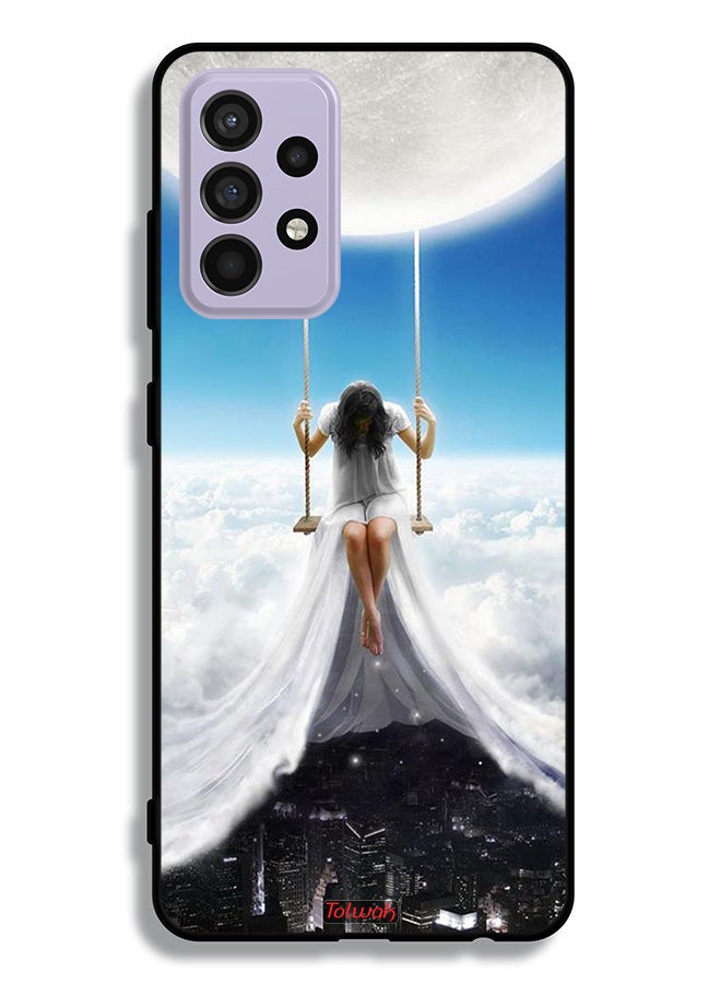 Tolwak Samsung Galaxy A52s 5G Protective Case Cover Moon Clouds Town Art - Image 1
