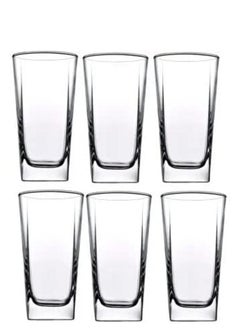 Pasabahce Large Juice Cups Set of 6 Carre Long Drink 305 ml - Turkey Origin