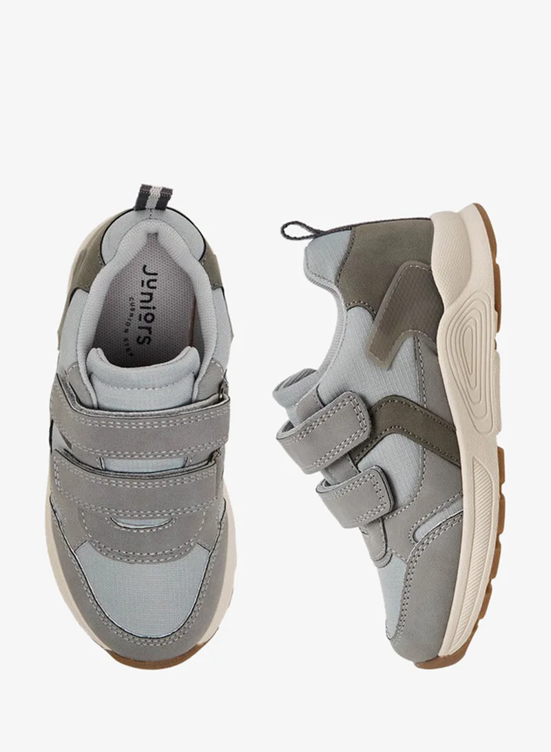 جونيورز Kids Panelled Sneakers with Hook and Loop Closure