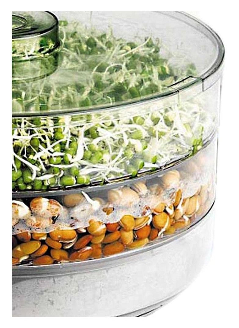 Generic - Plastic Hygienic Sprout Maker Box with 3 Container Organic Home Making Fresh Sprouts Makers for Home Material Box Container Sprouted Grains Seeds Dal, Channa, Organic Sprouting Jar - 17 oz - Image 1