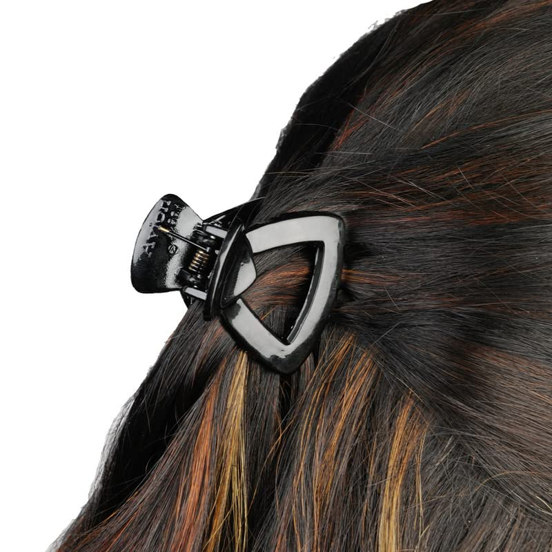 BIRDWARE hair Clips For Women 4Pcs Claw Butterfly Clips hair Accessorie For Girls Fancy Korean Clutch Stylish hair Clip Women Medium hair clutcher Shell and Black Colour (Square-Black) - Image 3