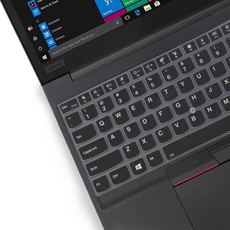 MUBUY-GOL غطاء لوحة مفاتيح لجهاز Lenovo ThinkPad E15 بحجم 15.6" الجيل 4/3/2، ThinkPad L15 الجيل 2/1، ThinkPad T15 T15p T15g P15 P15s P15v الجيل 3/2/1، ThinkPad E580 E590 E595 L580 L590 P52 P53 P72 P73 T570 T575 T580 T590 -BK أسود - Image 3