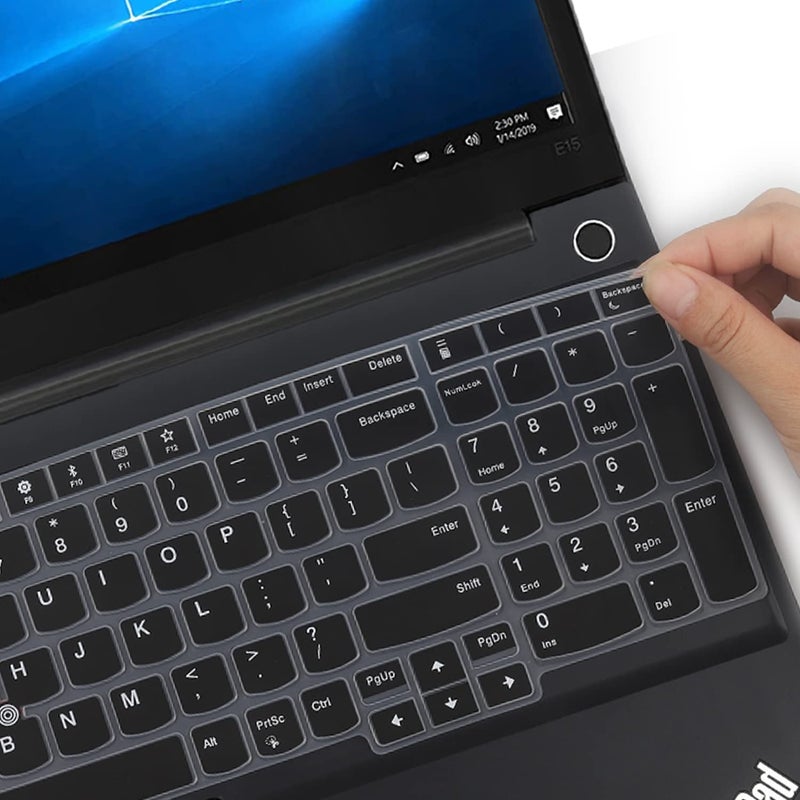 MUBUY-GOL غطاء لوحة مفاتيح لجهاز Lenovo ThinkPad E15 بحجم 15.6" الجيل 4/3/2، ThinkPad L15 الجيل 2/1، ThinkPad T15 T15p T15g P15 P15s P15v الجيل 3/2/1، ThinkPad E580 E590 E595 L580 L590 P52 P53 P72 P73 T570 T575 T580 T590 -BK أسود - Image 5