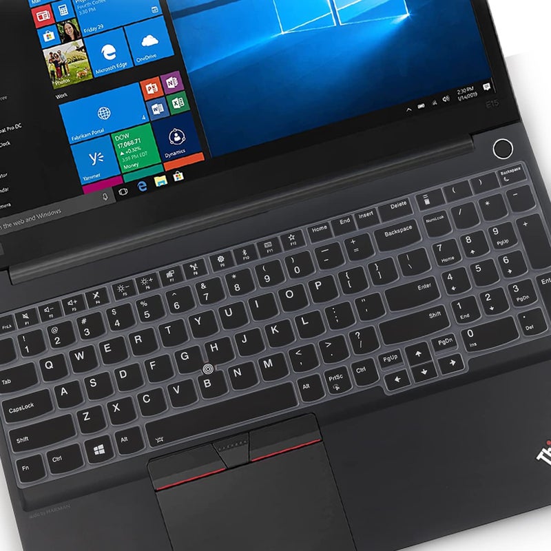 MUBUY-GOL غطاء لوحة مفاتيح لجهاز Lenovo ThinkPad E15 بحجم 15.6" الجيل 4/3/2، ThinkPad L15 الجيل 2/1، ThinkPad T15 T15p T15g P15 P15s P15v الجيل 3/2/1، ThinkPad E580 E590 E595 L580 L590 P52 P53 P72 P73 T570 T575 T580 T590 -BK أسود - Image 4