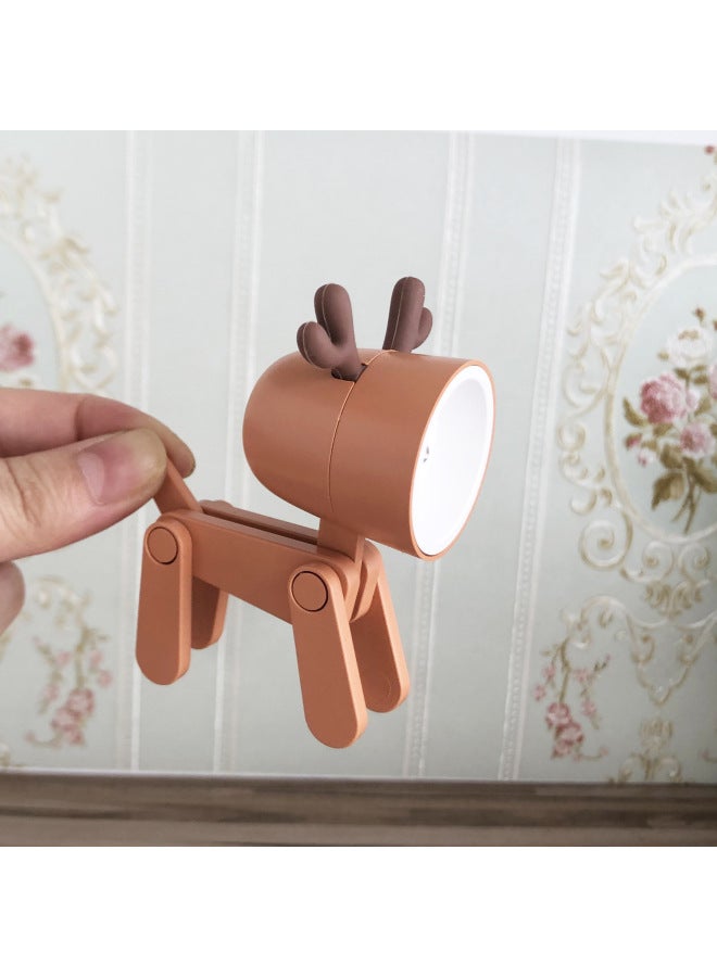 6 Points 12 Points Puppy Table Lamp Deer Table Lamp Baby House Mini Lamp Blythe Photo Props Furniture Accessories-Specifications:Orange Deer Table Lamp  - Image 1