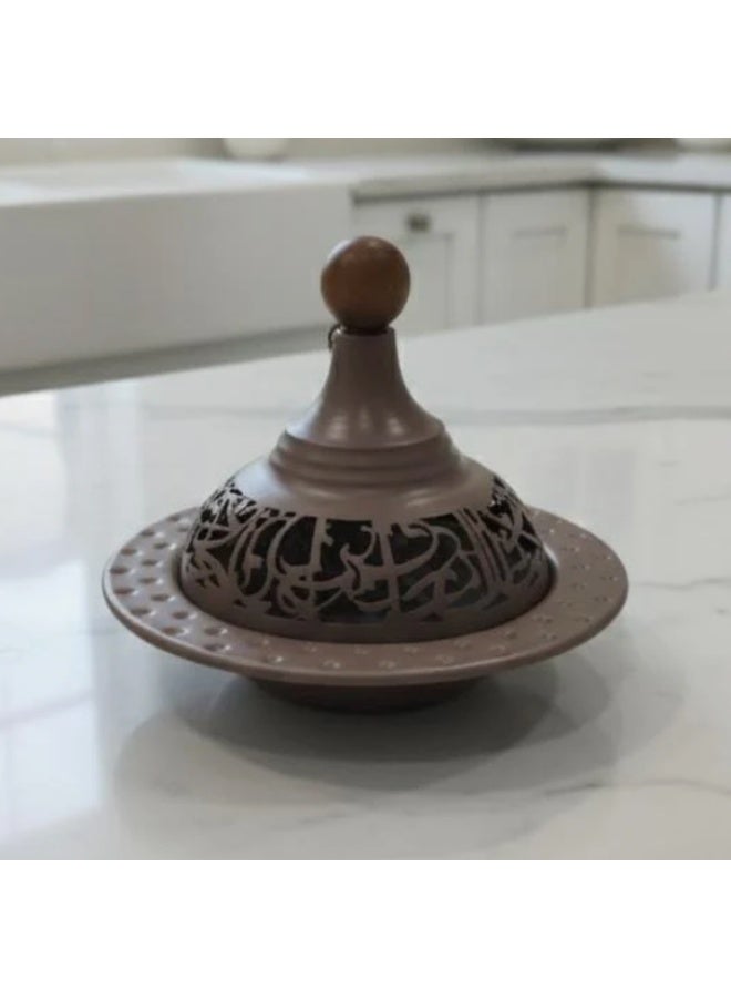 AKDC Medium Metal Tajine 18×15 cm in Brown Finish – Decorative Ramadan Collection Piece - Image 1
