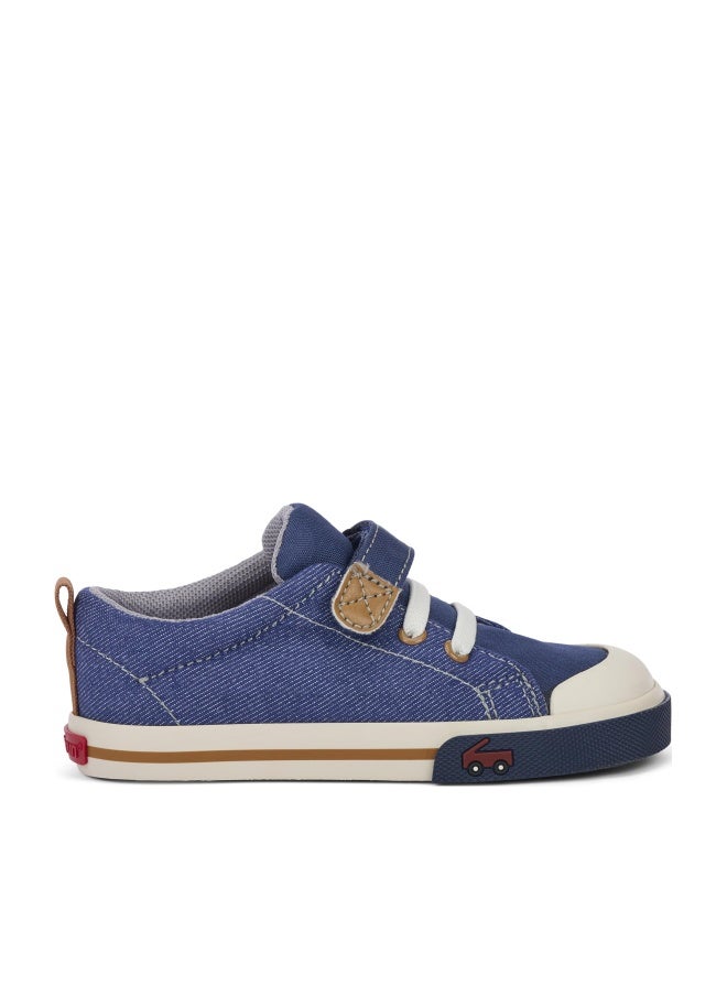 See Kai Run Stevie II Sneakers - Casual Play Shoes for Everyday Wear, Navy Denim, Toddler 5 - Image 1