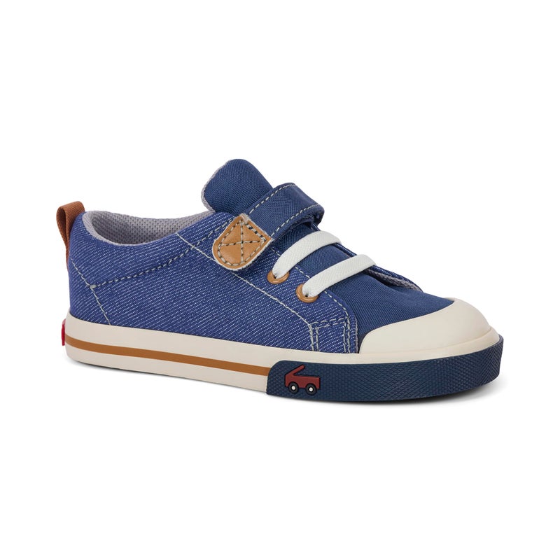 See Kai Run Stevie II Sneakers - Casual Play Shoes for Everyday Wear, Navy Denim, Toddler 5 - Image 4