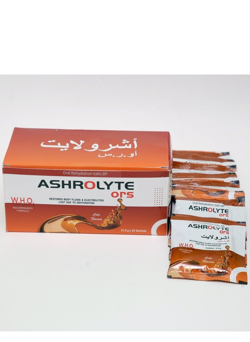 ASHROLYTE WHO Oral Rehydration Salts (ORS) - Cola Flavor, 25 Sachets - Image 4
