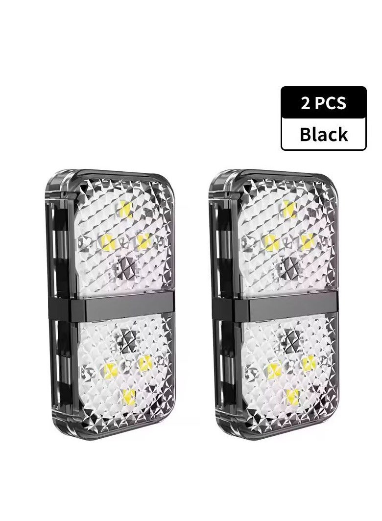2PCS Waterproof 6 LED Car Door Opening Warning Lights Safety Warning Light Flashing Auto Opening Sticker.  - Image 1