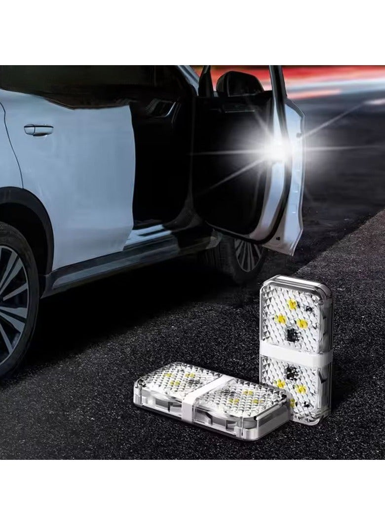 2PCS Waterproof 6 LED Car Door Opening Warning Lights Safety Warning Light Flashing Auto Opening Sticker.  - Image 2