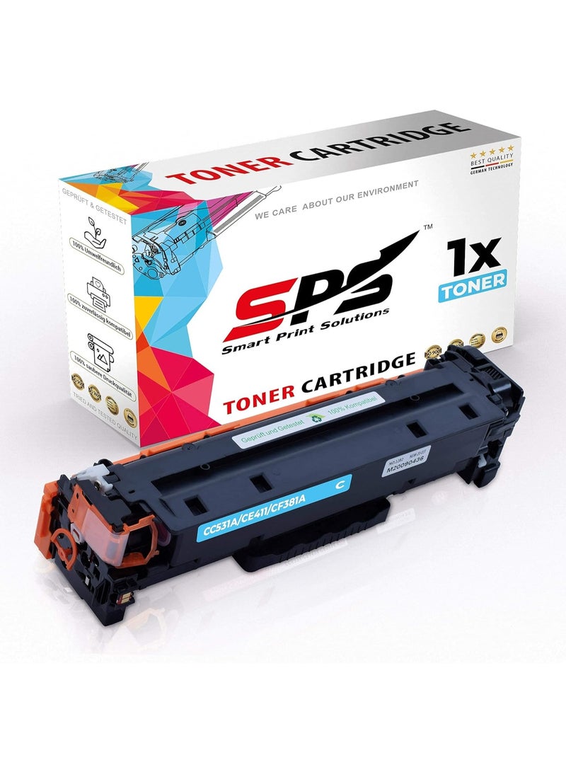 Smart Print Solutions SPS Compatible Toner Cartridges for HP - CE411A 305A | 1x Cyan | Yield upto 2,600 Pages - Image 1