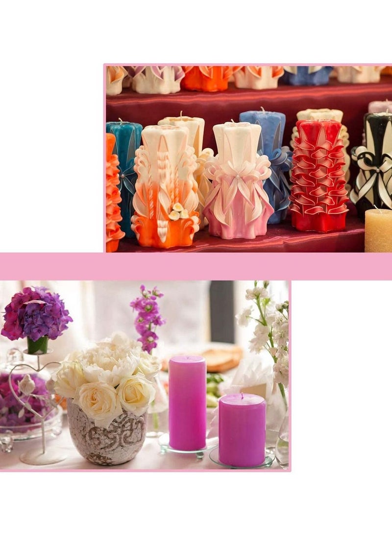 34 Color Candle Dye with 200Pcs Wicks Flakes for Making Supplies Kit DIY or High Safety Easy-Cleaning & Portable - Image 4