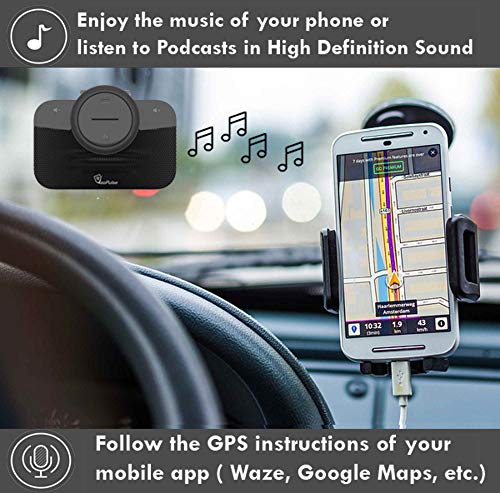 VeoPulse Car Speakerphone B-PRO 2 Hands-Free kit, 6W Hi-Fi Speakers, with Bluetooth Automatic multipoint Cellphone Connection - Image 3