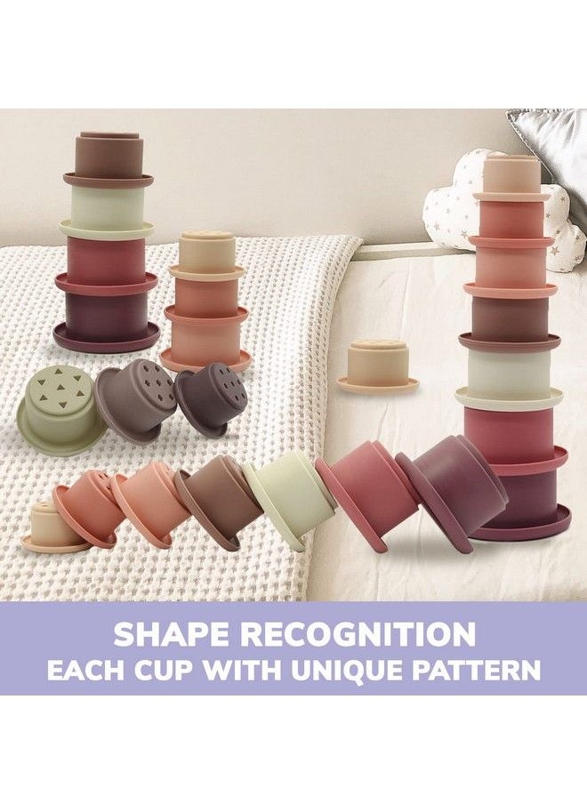 quokka - 4X Set Montessori Toys For Babies 612 Months Stacking Toys For Toddlers 06 Months In A Bag ; Rainbow Stacker ; Stacking Cups ; Silicone Rings ; Soft Blocks ; Teething Toys 13 Years - Image 1