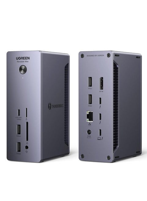UGREEN Revodok Max 213, Thunderbolt 4 Dock (13-in-1) with Dual 4K@60Hz, Single 8K Display, 90W Charging, 3x 40Gbps Thunderbolt 4, 5x USB-A and C, 2.5G Ethernet, SD/TF 4.0 for MacBook, Windows Laptops