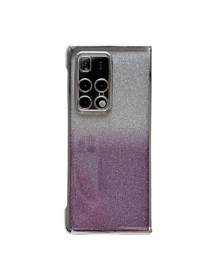 إيروريكس جراب هاتف Huawei Mate X2 بإطار مطلي بالكهرباء + غطاء كامل من الورق اللامع (أرجواني)