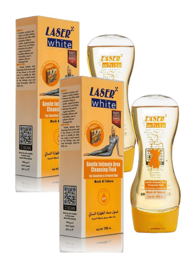 laser white Gentle Intimate Area Cleansing Fluid Musk Al Tahara 150ml Bundle - Image 1