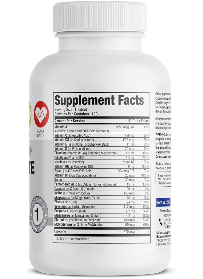 Bronson One Daily Men'S 50+ Complete Multivitamin Multimineral, 180 Tablets  - Image 2