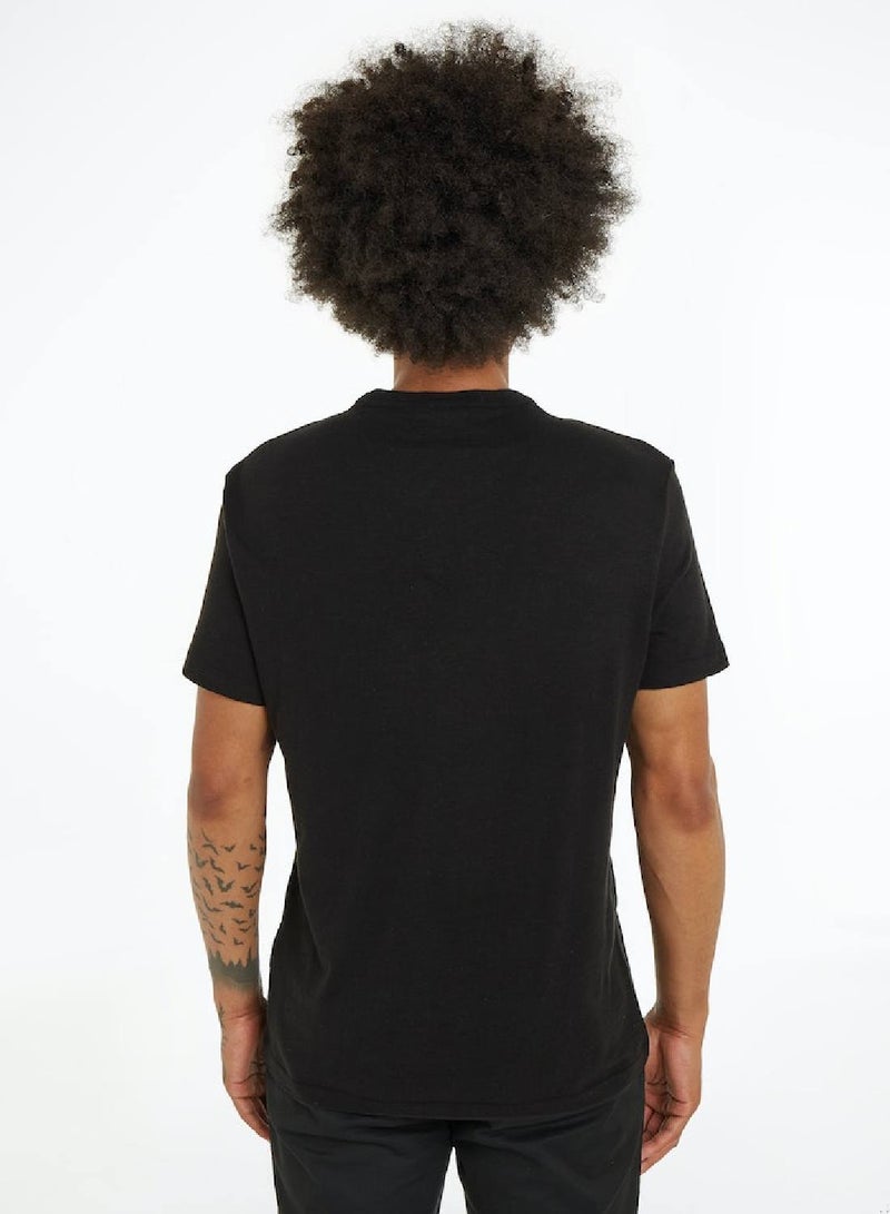 CALVIN KLEIN Cotton Linen T-Shirt - Image 2