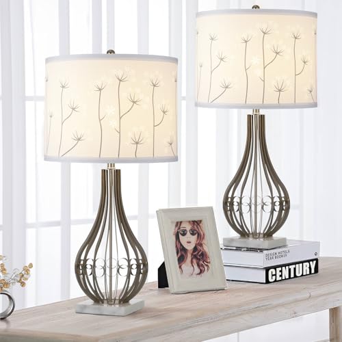 Luvkczc White Lamp Shades Set of 2, Drum Lampshades, Lampshade 10 Inches Height, Lampshades for Table Lamp, Floor Lamp, Pendant Light, Lamp Shade Harp Holder Included - Image 2