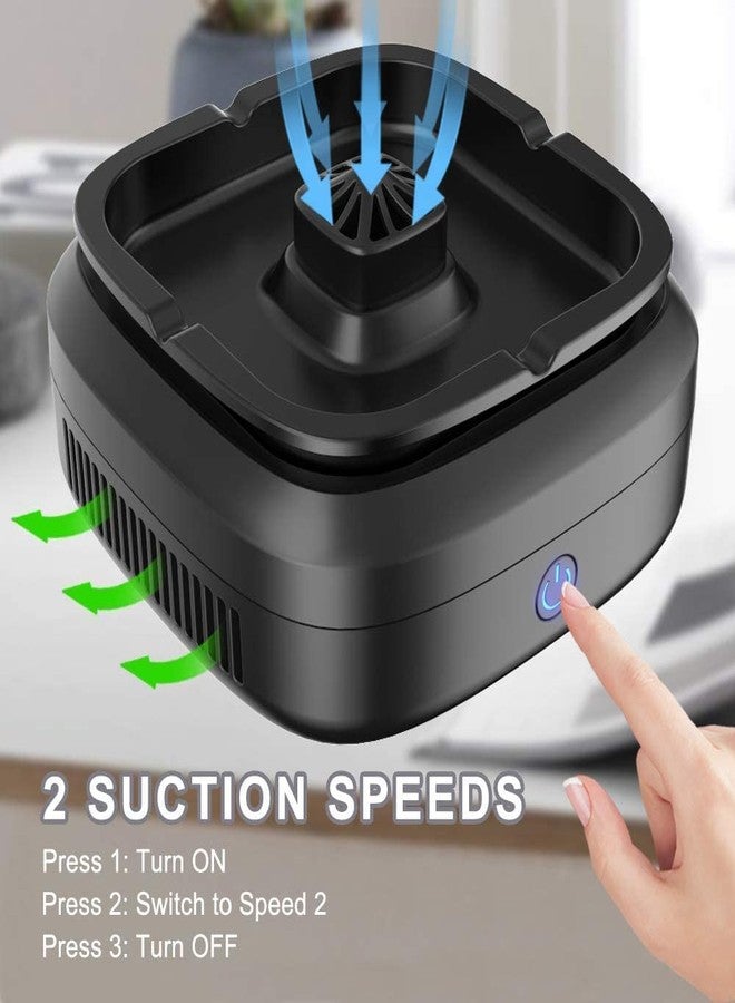 GESPERT Smokeless Ashtray Indoor Home Ashtray Rechargeable Ashtray for Car Indoor Home Office Gift Black (New Smokeless Ashtray) - Image 4