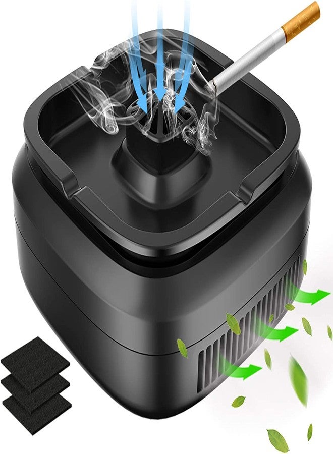 GESPERT Smokeless Ashtray Indoor Home Ashtray Rechargeable Ashtray for Car Indoor Home Office Gift Black (New Smokeless Ashtray) - Image 1
