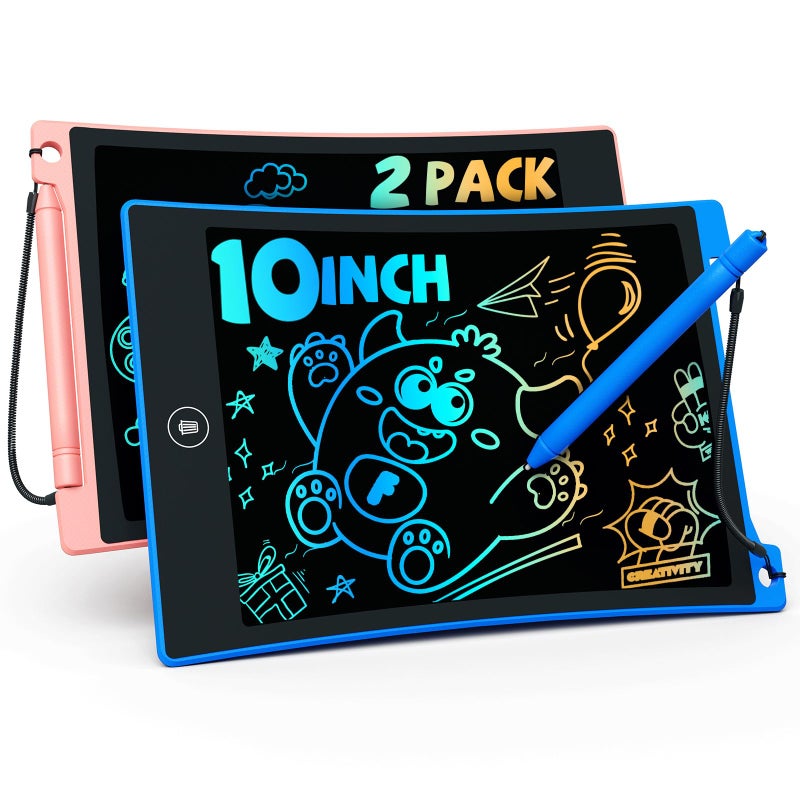 TEKFUN Kids Toys,10in 2 Pack LCD Writing Tablet Coloring Doodle Drawing Board Pad for Kids with Stylus, Car Trip Educational Toys Easter Toys Birthday Gift for Toddlers 3 4 5 6 7 Girls Boys - Image 1