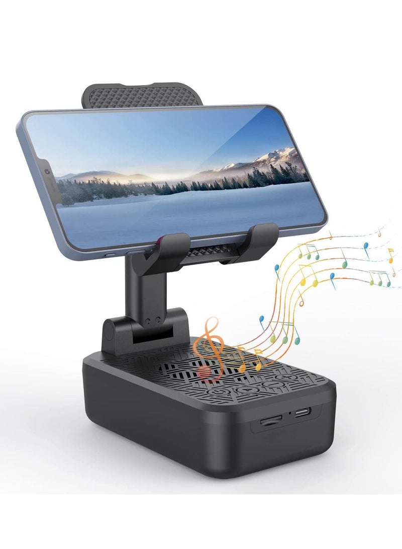 Cell Phone Stand with Wireless Bluetooth Speaker  Speaker Compatible for iPhone/iPad/Samsung Bluetooth Speakers with HD Surround Sound Anti-Slip Phone Holder for Office Gifts for Women or Men - Image 1