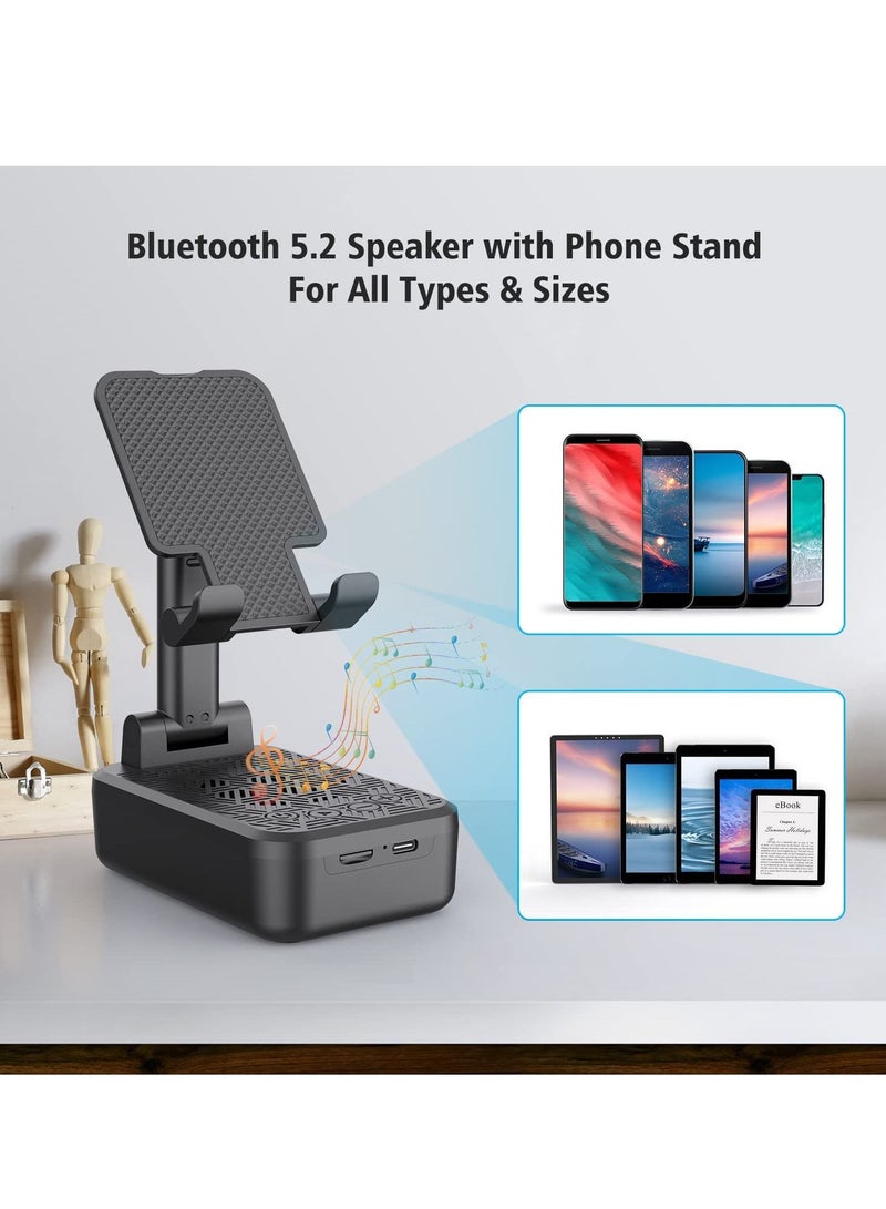 Cell Phone Stand with Wireless Bluetooth Speaker  Speaker Compatible for iPhone/iPad/Samsung Bluetooth Speakers with HD Surround Sound Anti-Slip Phone Holder for Office Gifts for Women or Men - Image 2
