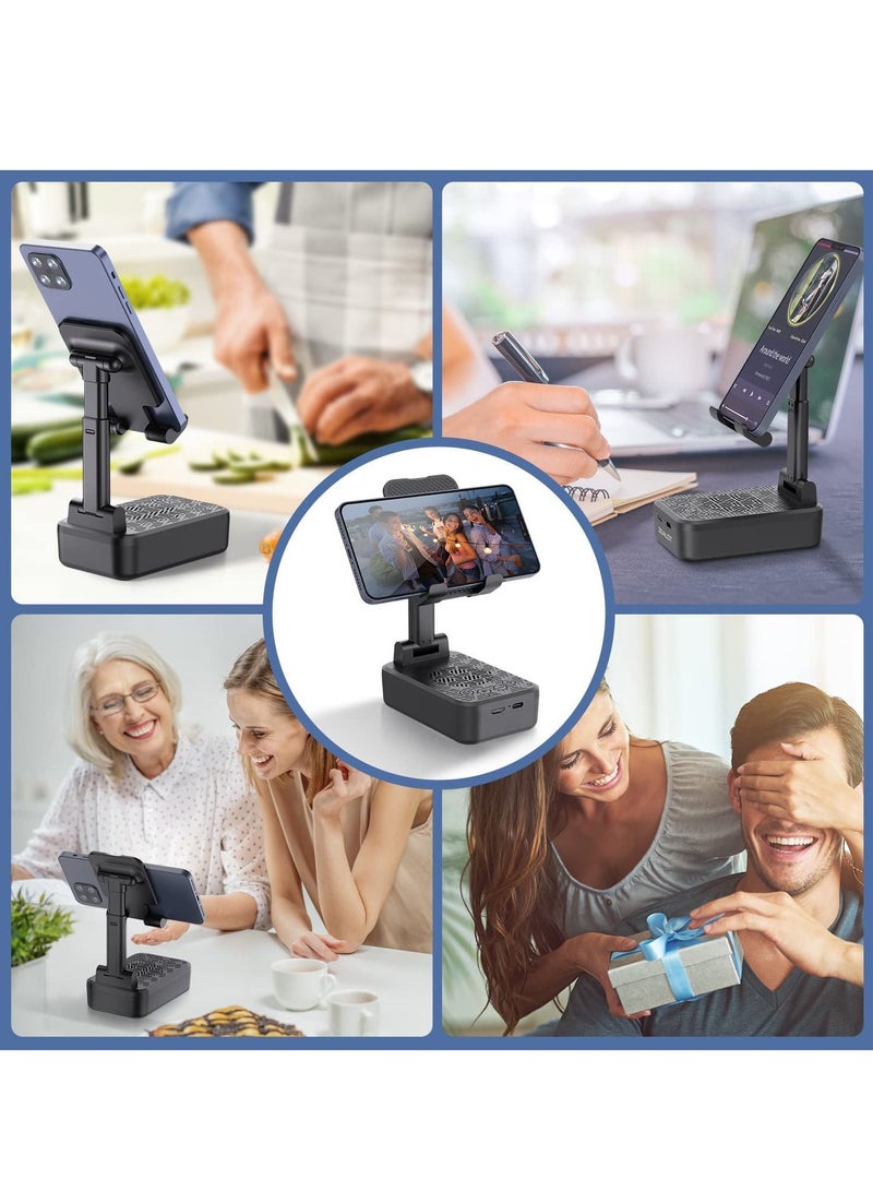 Cell Phone Stand with Wireless Bluetooth Speaker  Speaker Compatible for iPhone/iPad/Samsung Bluetooth Speakers with HD Surround Sound Anti-Slip Phone Holder for Office Gifts for Women or Men - Image 5