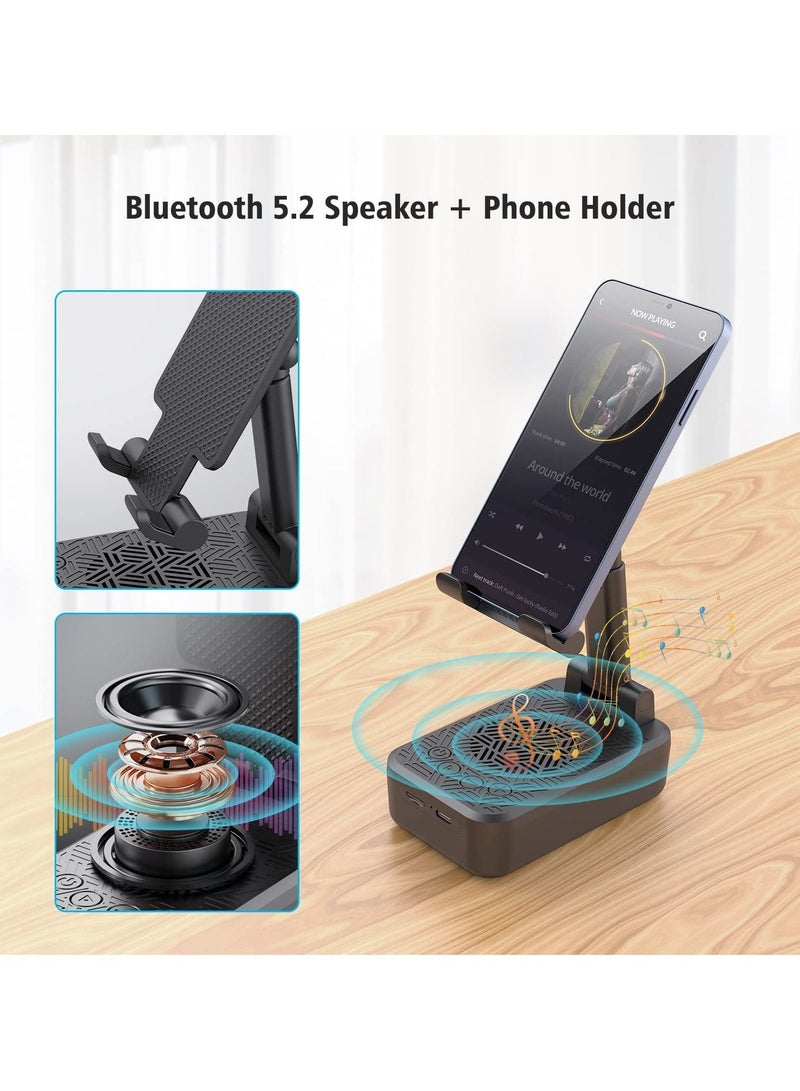 Cell Phone Stand with Wireless Bluetooth Speaker  Speaker Compatible for iPhone/iPad/Samsung Bluetooth Speakers with HD Surround Sound Anti-Slip Phone Holder for Office Gifts for Women or Men - Image 4