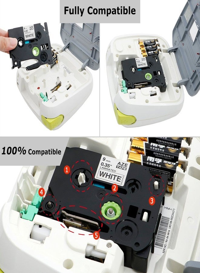 Freshworld Compatible Label Tape Replacement for Brother P-Touch TZe-221 TZ221 TZe221 9mm 0.35 Inch Laminated Label Maker Tape,for PT D210 H110 D600 1230PC 1280,Black on White, 3/8Inch x 26.2ft/8m, 3P - Image 2