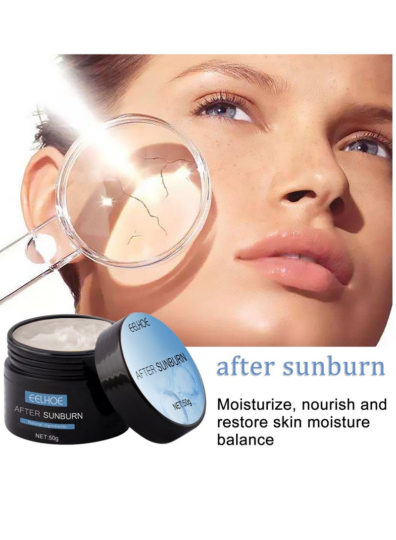 EELHOE After Sun Repair Cream, After Sun Moisturiser, Tanning Repair Moisturiser with Organic Aloe Vera and Hyaluronic Acid moisturises, soothes, cools and nourishes the skin after sunbathing, and provides anti-ageing benefits for dry and sensitive skin.  - Image 1