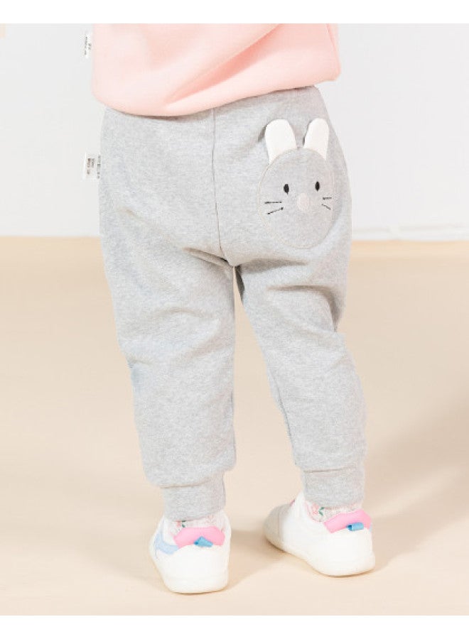 Bornbay Spring And Autumn Kids' Pants Baby Pp Pants Cartoon Cute Solid Color Casual Pants Girls' Long Pants Infant Toddler Pants - Image 1