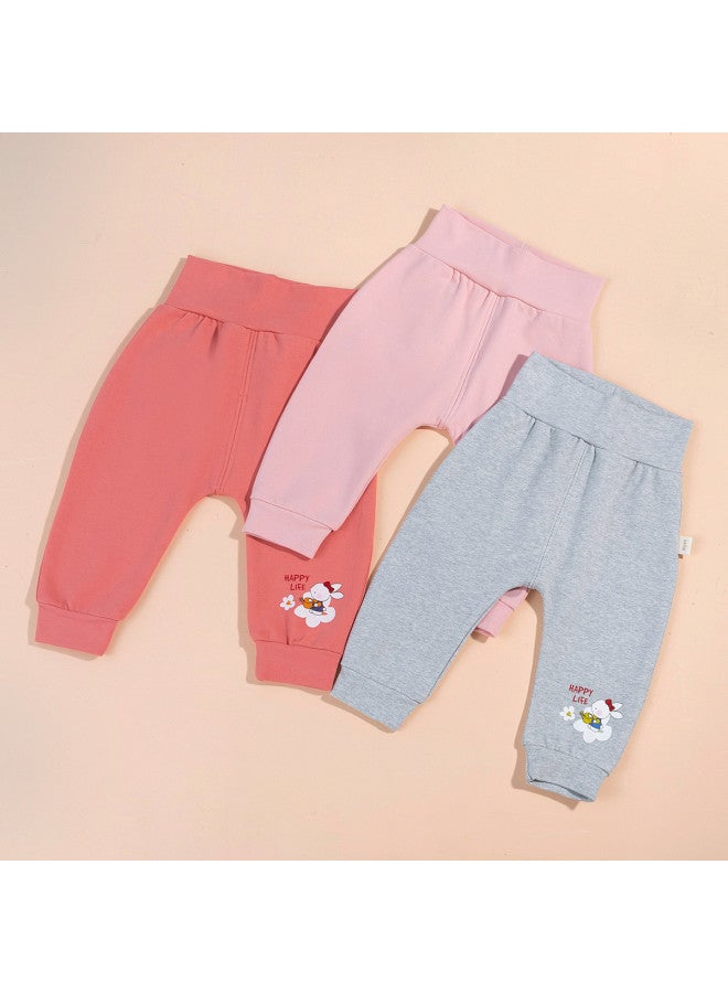Bornbay Spring And Autumn Kids' Pants Baby Pp Pants Cartoon Cute Solid Color Casual Pants Girls' Long Pants Infant Toddler Pants - Image 3