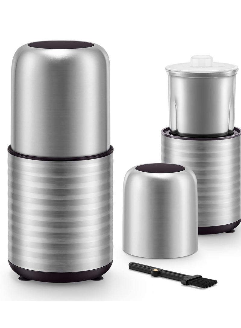 SYOSI Coffee Grinder, Spice Grinder, Electric Herb Grinder with Large Size 200g Removable Cup,  Fast Espresso Grinder with 304 Stainless Steel Removable Bowl for Spices, Pollen, Herb, Seeds, Bean - Image 1