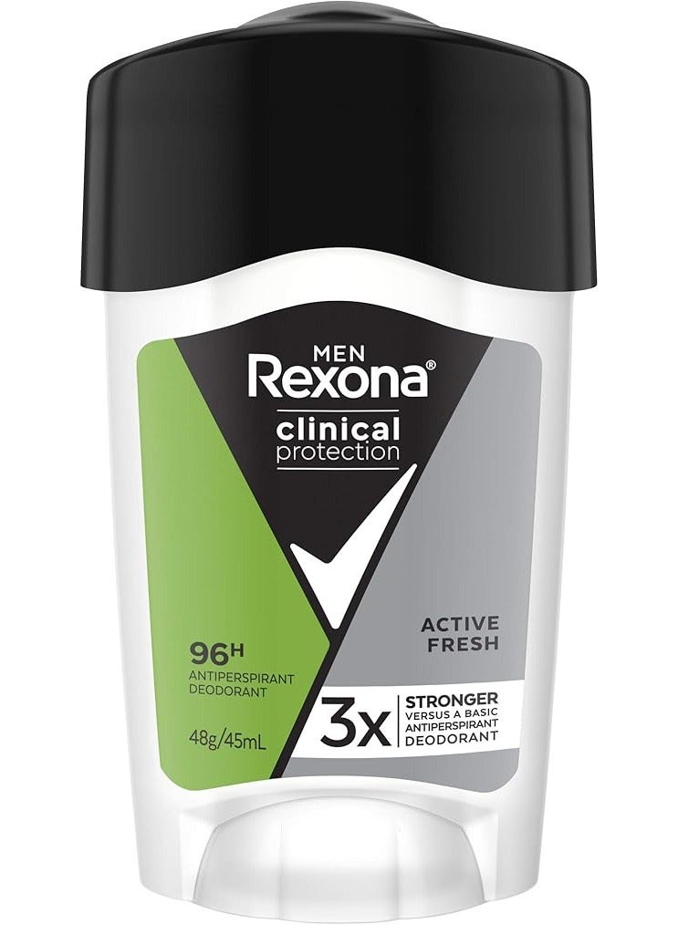 Rexona Rexona for Men Clinical Protection Antiperspirant Deodorant Cream Active Fresh- 45Ml  - Image 1