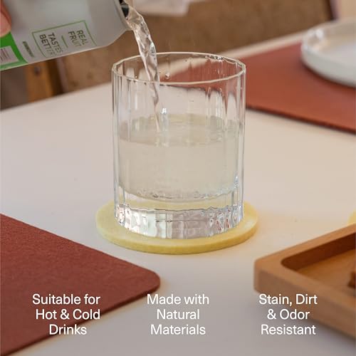 Graf Lantz - Bierfilzl Merino Wool Square Coasters Set of 4 - Cobblestone (4"x4"x5mm) - Absorbs 30% Weight, Natural German Wool - Heat Resistant, Sustainable, Reusable - Home Decor, Coffee Table Decor - Image 3