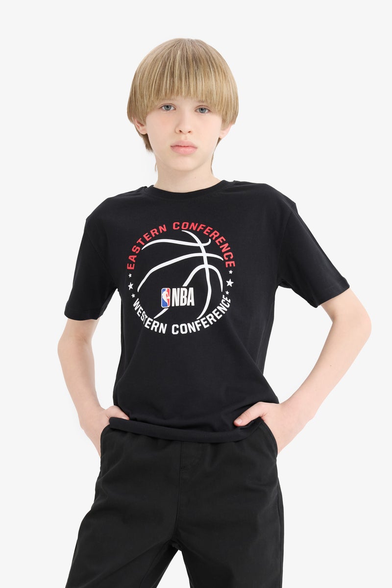 ديفاكتو تيشيرت نص كم قصة عادية برقبة مستديرة NBA من - Image 3