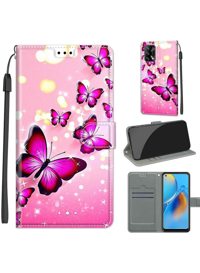 The Bros Voltage Coloured Drawing Magnetic Clasp Horizontal Flip PU Leather Case with Holder & Card Slots For OPPO F19 / A74 4G