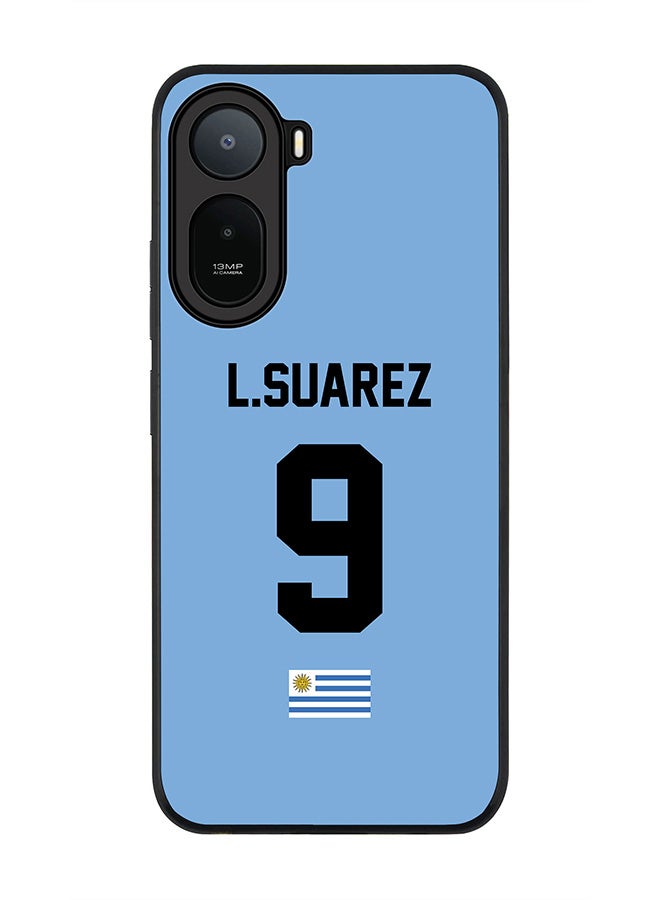 Stylizedd Rugged Case for Xiaomi Redmi A7 Pro 4G / Poco C81 / Poco C81 Pro / Poco C85x 5G- Slim Fit Hybrid Rubber Cover Football - Uruguay ,  L.Suarez