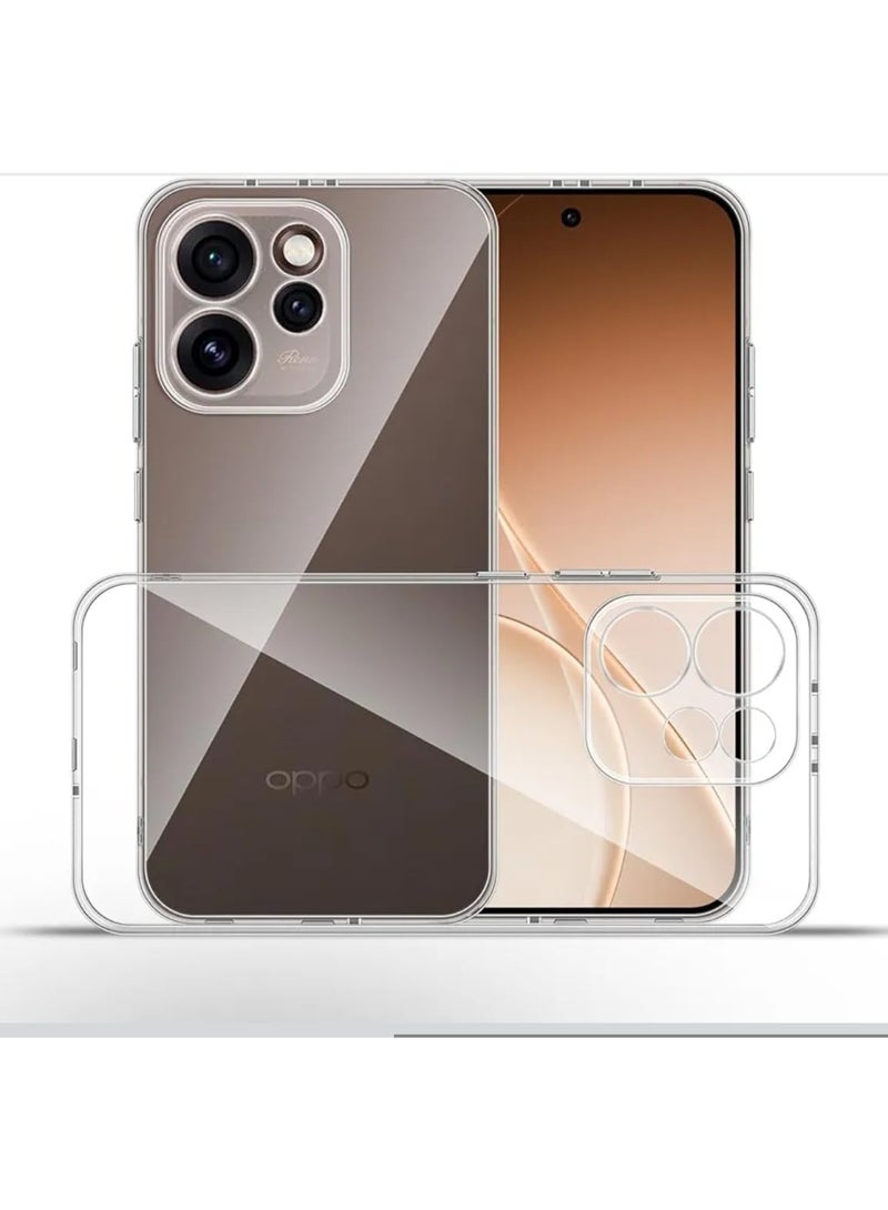 جراب متوافق مع Oppo Reno 15 Pro، جراب شفاف ومرن من مادة TPU (سيليكون ناعم) مقاوم للخدش ويوفر حماية للكاميرا - شفاف - Image 1