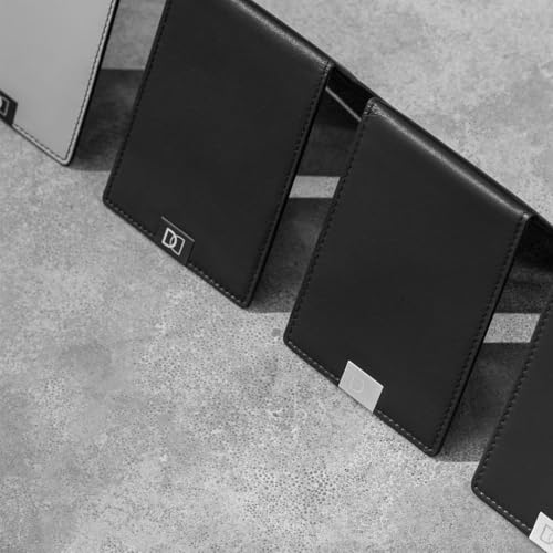 DUN Slim Minimalist Bifold Wallet with Coin Pocket, Luxury Genuine Leather, Holds up to 4 Cards & 10 Bills, Handmade in Europe - Black & Silver - Image 4